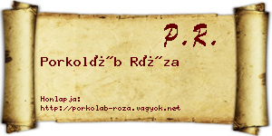 Porkoláb Róza névjegykártya